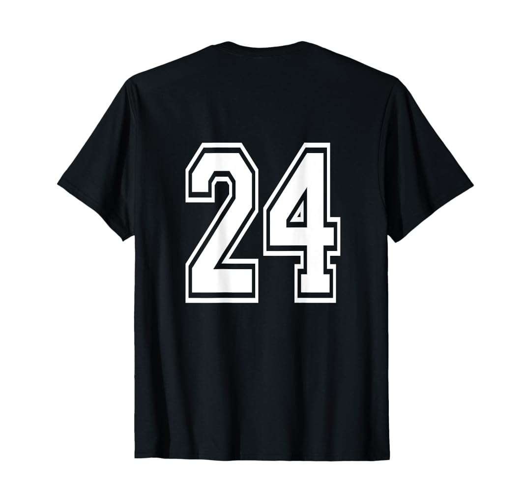Amazon.com: Number 24 Shirt Sports Player Number BACK of